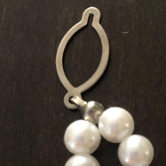 Vintage 1960s Faux Pearl Beaded Cardigan Sweater Clip - Picture 3 of 8